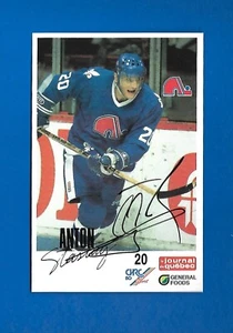 1988-89 ANTON STASTNY AUTOGRAPH NHL POSTCARD QUEBEC NORDIQUES GENERAL FOODS - Picture 1 of 1