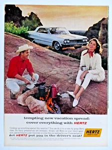 1964 Chevrolet Impala Vintage Hertz Original Print Ad 8.5 x 11" - Picture 1 of 3
