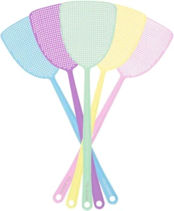 5 Pack Fly and Bug Swatter Strong Flexible Manual Swat Set Assorted Colors - Picture 1 of 12