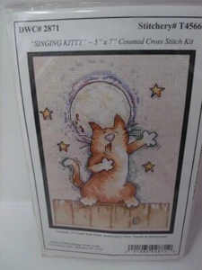 Kit de punto de cruz contado Design Works SINGING KITTY 5" X 7" - Imagen 1 de 2