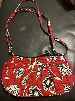 Bolso Bandolera Vera Bradley Frannie Deco Margarita Algodón Rojo Negro Blanco Cremallera Foto 1 de 4