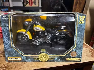 HARLEY DAVIDSON 1995 MATCHBOX MOTORCYCLE 1:9 FAT BOY MODEL NIB Diecast Toy - Picture 1 of 4