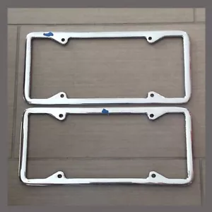 Polierte Aluminiumguss California Kennzeichenrahmen Paar mit Mängeln 1929-1939 - Bild 1 von 2