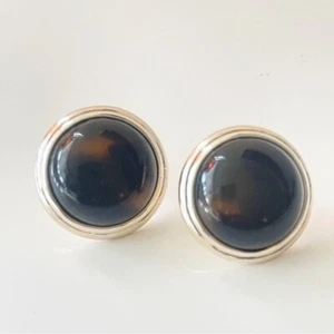 RALPH LAUREN  Woman's tiger eye stud earrings Pierce - Picture 1 of 2