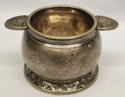 Antique silverplate Sugar Bowl Well Worn No Lid 1800s - Image 1 of 4