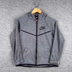 Nike Tech Fleece Hoodie Youth Large Grey Zip Up Sweatshirt Jacket Swoosh Logo - Picture 1 of 13