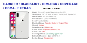 Apple Iphone Check - SimLock / Model / FMI / Carrier / GSMA / Blacklist 1-30 Min - Picture 1 of 1