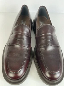 Salvatore Ferragamo Burgundy Penny Loafers Mens Size 10.5 EE - Picture 1 of 13
