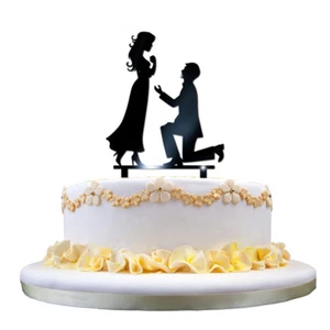 Wedding Bride Groom Acrylic Mr Mrs Cake Topper Black - Picture 1 of 1