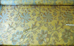 By Yd 100%SILK LAMPAS MYTHICAL HUGE TREE OF LIFE "Julep" Aqua BLUE (G507) - Picture 1 of 11