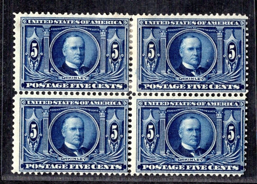 US 1904 LOUISIANA PURCHASE SC. #326 BLOCK OF 4 MINT HINGED FRESH COLOR NEAT PERF - Image 1 of 2