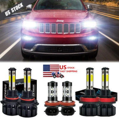 For Jeep Grand Cherokee 2014-2018 Combo LED Headlight+Fog Light Bulbs Kit 6PCS - Imagem 1 de 4