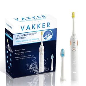 Cepillo de dientes eléctrico cuidado oral ultra sónico recargable con 2 cabezales de cepillo FDA - Imagen 1 de 13