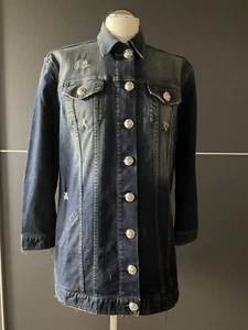 PHILIPP PLEIN COUTURE  lange Jeans Jacke Demin Totenkopf Metall Rücken Gr. 36-38 - Bild 1 von 18