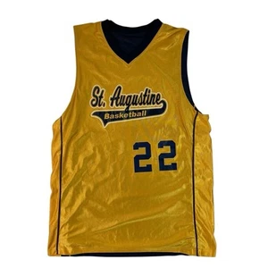 Vintage St Augustine Reversible Basketball Jersey Yellow Navy Large - Bild 1 von 6