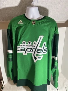 adidas Washington Capitals St. Patrick’s Day Team Issue Jersey Size 60 FR6970 HU - Picture 1 of 7