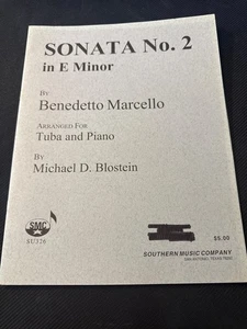 Sonata No. 2 in E Minor by Benedetto Marcello Tuba & Piano SU326 SMC Music Book - Picture 1 of 3