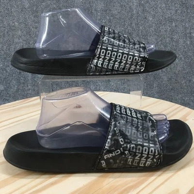 AND1 Sandals Mens 12 Crossover Slides Slip On Flats Open Toe Logo Black Casual - Image 1 of 4