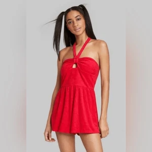 Neu mit Etikett Wild Fable Damen rot trägerlos Frottee Strampler Shorts-Größe M - Bild 1 von 7