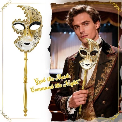 Máscara de mano facial completa unisex Halloween Fantasma de la Ópera para fiesta veneciana Foto 1 de 4