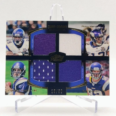 PETERSON, PONDER, RUDOLPH, HARVIN 2011 Topps Quad Combo Relics #25/50 VIKINGS - Image 1 of 2