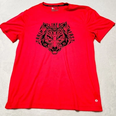 Xersion TRAIN LIKE A BEAST Men's T-Shirt Red Size Large Quick-Dry - Image 1 of 4