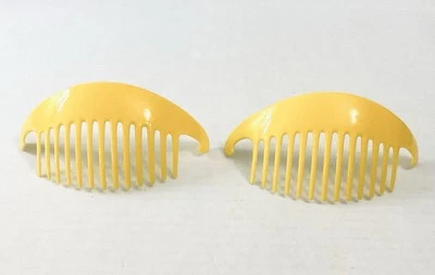 Cubierta de garra de pelo de plátano amarillo vintage años 80 raro pasador grande Taiwán Foto 1 de 4