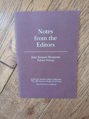 Franklin Library Notes Editors 100 Great Jean Jacques Rousseau Political Writing - Image 1 of 3