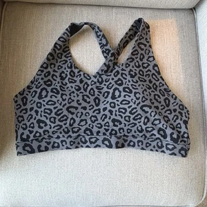 Sujetador deportivo con almohadillas para correr y mujer con estampado de leopardo negro y gris - talla XXL - Imagen 1 de 4
