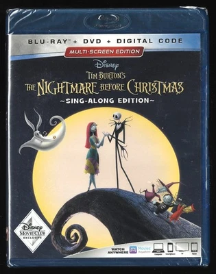 The Nightmare Before Christmas (Blu-ray + DVD, 2018, Sing-Along Edition) Sealed - Image 1 of 2