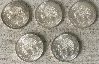 5 Coin 1979 Mexico Cien Pesos Lot 72% Silver 100 Peso Mexican Morelos Y Pavon - Image 1 of 4