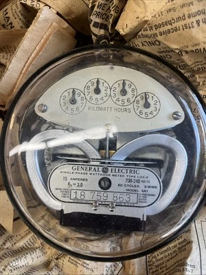 General Electric GE Electrical Meter Single Phase 15 Amp - Image 1 of 4