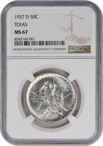 Texas Commemorative Silver Half Dollar 1937-D MS67 NGC - Picture 1 of 4