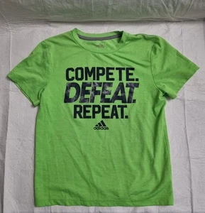 ADIDAS SHIRT BOYS KIDS SIZE 8/10 GREEN - Picture 1 of 4