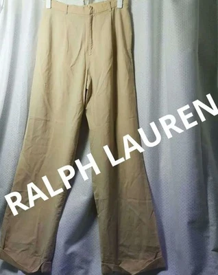 RALPH Ralph Lauren Light Wool Pants Beige Lined Turn Up Hem Size 11 RL0925248 - Image 1 of 4
