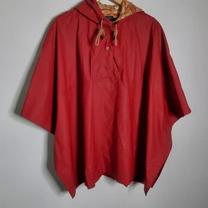 Pendleton Red Hooded Waterproof Lined train poncho One Size Great condition - Picture 1 of 14