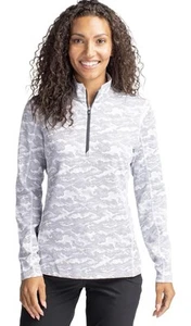 Cutter & Buck Traverse Camo Print Stretch 1/4 Zip Pullover Women’s Medium NEW - Picture 1 of 7