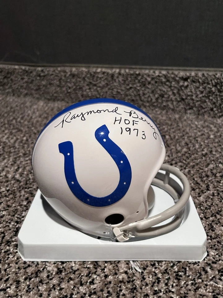 Raymond Berry Autographed Baltimore Colts Throwback Mini Helmet HOF 1973 - Image 1 of 3