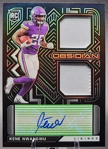 Kene Nwangwu /50 2021 Panini Obsidian Rookie RC Auto RPA Viking Jets Green SSP - Picture 1 of 3