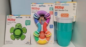 Nuby Cup And 2 Teethers A Bundle NIP - Picture 1 of 8