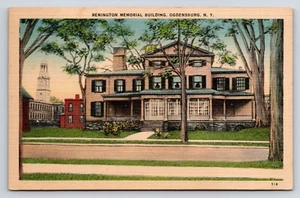 Postkarte Remington Memorial Building, Ogdensburg, New York von der Straße - Bild 1 von 2