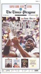 Baltimore Ravens Super Bowl XLVII 47 Champs New Orleans Zeitung Ed Reed Flacco - Bild 1 von 12