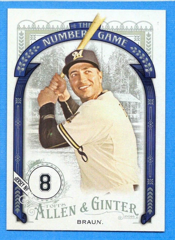 2016 Topps Allen & Ginter Numbers Game #NG55 Ryan Braun Brewers - Image 1 of 1