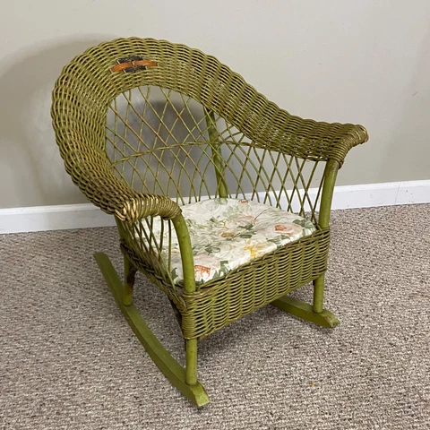 VTG Child's Size Wicker Rocking Chair Cover
