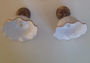 Applique 2 pezzi luce orientabile rustica ceramica sarda ferro battuto specchio - Foto 1 di 8