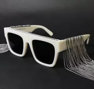 Stella McCartney Eyeglasses Frames SC0127S 003 White Silver Square 51-21-145 - Picture 1 of 13
