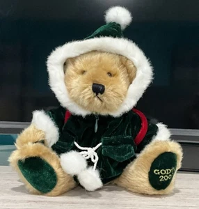 RARE 2002 Godiva Chocolate Brown Teddy Bear Santa Plush With Bag Stuffed Animal - Picture 1 of 11