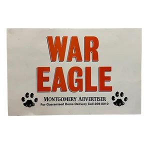 Auburn University War Eagle Montgomery Advertiser Newspaper Game Sign Vintage - Picture 1 of 11