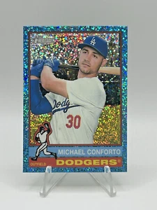2025 Topps Heritage Michael Conforto Chrome Light Blue Sparkle #297 - Picture 1 of 2