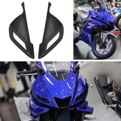 For YAMAHA YZF R3 R25 2019 -2022 ABS Front Nose Headlight Fairing Cover Winglets - Image 1 of 4